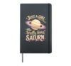 Just A Girl Who Really Loves Saturn Hardcover Journal, Black