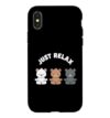 Just Relax Funny Cute Bears Kawaii Yoga Bear Stress Free Case for iPhone X/XS