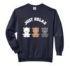 Just Relax Funny Cute Bears Kawaii Yoga Bear Stress Free Comfort Colors Adult Sweatshirt