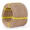 Jute Rope 1/2 Inch x 100Ft, Natural Hemp Rope, Thick Heavy Duty Twisted Cord for Swing, Tug of War, Hammock, Craft, Nautical, Hunting & Landscaping
