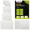 Juvale Pocket Planner Adhesive Pouches - White, 30-Pack, 4 Sizes (3.7 x 2.3 to 8.8 x 5.5 in) - Stick-On Pockets for Notebooks & Label Holder & Photo Sleeves & Index Card Sleeves