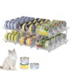 JUYUANHOM Can Organizer for Pantry, Modular 2-Tier Adjustable Canned Cat Food Organizer for Soup Cans, Dog Food Cans & Beverage Cans, Clear Can Rack for Pantry and Fridge