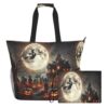 JUZIHAI Halloween Witch Castle Beach Bags for Women