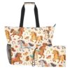 JUZIHAI Horses Cartoon Colorful Beach Bags for Women