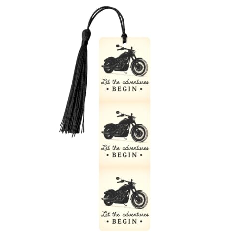 JUZKAQU Let The Adventure Begin-4 for Metal Bookmark - Unique Bookmarks for Women Men, Cute Inspirational Metal Book Mark with Tassel, Book Lover Gifts, Reading Accessories for Book Lovers, Students