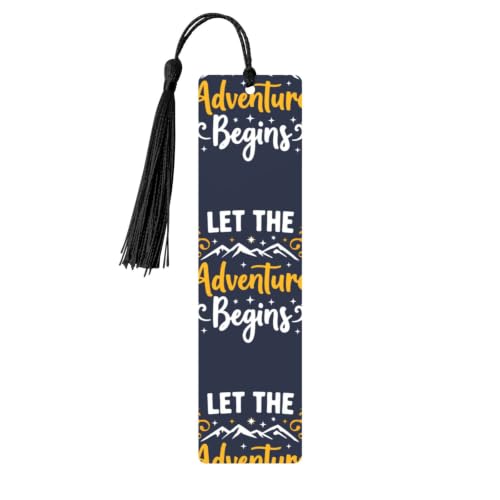 JUZKAQU Let The Adventure Begins-2 for Metal Bookmark - Unique Bookmarks for Women Men, Cute Inspirational Metal Book Mark with Tassel, Book Lover Gifts, Reading Accessories for Book Lovers, Students