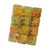 JWQFBC 10 Counting Dice Set, Math Teaching Dice, Board Game Addition and Subtraction Tokens, Educational Accessories, Orange Black