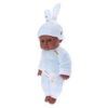 JWQFBC 12 Inch Doll with Clothes, Newborn Black Skin Color,