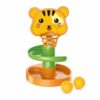 JWQFBC Ball Drop Toy for &, Spiral with Animal Hoop, Early Educational Toys, Tiger Head Basketball Hoop, 2 Layers + 2 Balls
