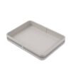 JWQFBC Rectangular Tray Leather Organizer Tray Storage Tray Vanity Tray with Decorative Woven Look Perimeter Suitable for, Large Light Grey Woven Leather Tray, Light Grey