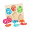 JWQFBC Wooden Peg Puzzles Layered Match Dinosaur Egg Wooden Puzzle, Puzzles
