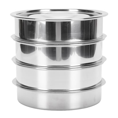 Jwthee 3 Tier Stainless Steel Seed Sprouting Kit, 6.7 Inch Stackable Mesh Germination Tray with Lid Base, Seed Sprout Grower for Beans Peas Broccoli Wheatgrass Indoor Use (4 Layers)