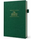 JXSELECT Elegant Reading Journal - 60 Book Reviews Logbook with Pen Holder & Back Pocket - Track Your Reading Progress - Ideal Gift for Book Lovers & Avid Readers (Earth Green)