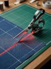JYJXCOS Laser Guided Scissors, Ambidextrous Fabric Shears for Sewing Craft