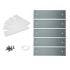 JY quax Aluminum Name Plate Holder for Office Door & Desk, 5 Pack 200×54mm Complete Sign Holder Kit with Mounting Tape, Insert Boards & Stainless Steel Screws for Office Door Sign