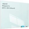 JYYPWB Glass Magnetic Dry-Erase Board - 48 x 36 Inches Hanging Glass Whiteboard for Wall, Large Frameless Magnetic White Board for Office, Home & School