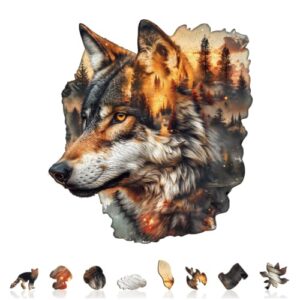 KaayeeWood Wooden Puzzle, Lone Wolf Jigsaw Puzzle-230 PCS