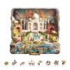 KaayeeWood Wooden Puzzles for Adults, Taj Mahal Tour Jigsaw Puzzles, 200 Piece Unique Shaped Puzzle, Suitcase Shape Puzzle, Gifts for Adults/Friends/Family, Family Game，Wall Decor(11.4 * 10.7in)