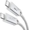 KabelDirekt – USB-C Cable, USB 4.0 for 40Gbps & 240W, DisplayPort with 8K60Hz, Metal Connector + Nylon braiding – 3ft (Charging/Data/Monitor Cable for Phones/laptops/PCs – White)