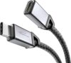 KabelDirekt – USB C Extension, USB 3.2 Gen 2, Metal Plug + Braiding – 3ft (Extension Cable for 4K Video/Data at 10Gbps, 100W Charging, Data/Charging/Monitor Cable – Black)