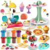 Kaelinda Play Color Dough Sets for Kids Ages 4-8, Ice Cream Maker Playdough Kits for Kids Ages 3+, Play Food Toys for Girls Boys, Play Dough Accessories Gifts for 3 4 5 6 7 Year Old Boys Girls