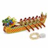KAIYUEMAOYI Paper 3D Puzzle Dragon Boat Model Kit with String, DIY Craft Activity and Toy for Adults, Paper Large Dragon Boat (Floatable) with LED Light