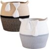KAKAMAY Woven Baskets for Storage,Large Cotton Rope Basket Woven Baby Laundry Hamper,Collapsible Laundry Basket, Blanket Basket for Organizing Living Room,Nursery,Clothes,Toy chest
