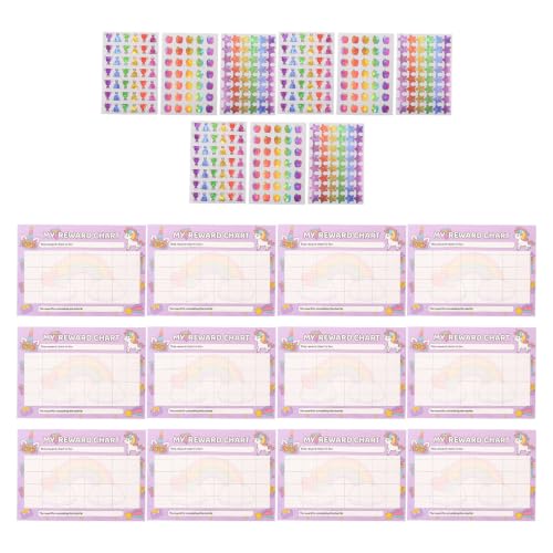 KALLORY 3 Sets Classroom Incentive Charts Star Reward Stickers for Students and Preschool, Versatile Paper Behavior Tracking Tools and Progress Charts for Tasks and Chores in Educational