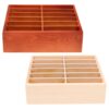 KALLORY Mobile Phone Storage Box Elegant Design Wooden 2pcs with Multiple Compartments Desk Organizer with Versatile Storage and Resistance to Deformation for Office and Classroom