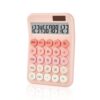 KANBIT Cute Pink Desktop Calculator, 12-Digit Basic Calculator with Large LCD Display and Responsive Buttons, Dual Solar & Battery Powered Calculator for Office, School, Home and Business