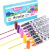 kander direct-liquid hard-tip acrylic paint markers, 84 colors, suitable for rock painting, wood, fabric, canvas, eggs, ceramics, and DIY crafts