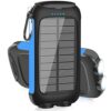 KANEMIO 10000mAh Solar Power Bank, Portable Charger with USB-C USB-A in/Outputs Emergency Backup Battery Pack LED Flashlight for Camping Outdoor Emergency iPhone Android
