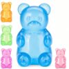 KangJJ Gummy Bear Squeezable Toys, Squeeze Fidget Toys for Stress Relief Sensory Stress Balls for Kids and Adults Birthday Gifts Party Favors Stocking Stuffers Class Prizes- Blue