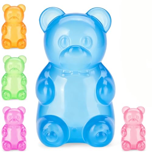 KangJJ Gummy Bear Squeezable Toys, Squeeze Fidget Toys for Stress Relief Sensory Stress Balls for Kids and Adults Birthday Gifts Party Favors Stocking Stuffers Class Prizes- Blue