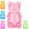 KangJJ Gummy Bear Squeezable Toys, Squeeze Fidget Toys for Stress Relief Sensory Stress Balls for Kids and Adults Birthday Gifts Party Favors Stocking Stuffers Class Prizes- Pink