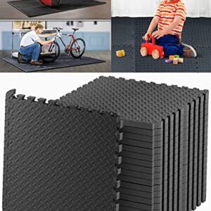 Kangler 20 pcs Gym Mats Set - EVA Foam Puzzle Floor Mats, High-Density Interlocking Foam Floor Tiles Home Workout Exercise Mats for Play-Room Garage Pool Treadmill Garage Kitchen Flooring
