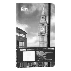 KAOS Teachers 2027 Diary, 12 Month Bi-Day Planner, Scratch Resistant Cover, Elastic, Bookmark, Format 13 x 21 h cm