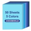 KAQRHFT 50 Sheets Blue Cardstock Construction Paper Printer Thick Paper