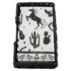 Karma Boho Paper Napkins Set with Woven Holder – 20 Black & White Bohemian 3-Ply Disposable Napkins with Decorative Storage Basket for Kitchen, Coffee Table & Entertaining, Western