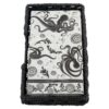 Karma Boho Paper Napkins Set with Woven Holder – 20 Black & White Bohemian 3-Ply Disposable Napkins with Decorative Storage Basket for Kitchen, Coffee Table & Entertaining, Octopus