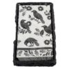 Karma Boho Paper Napkins Set with Woven Holder – 20 Black & White Bohemian 3-Ply Disposable Napkins with Decorative Storage Basket for Kitchen, Coffee Table & Entertaining, Raven