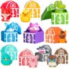 KARMOUNT 10 Farm Animal Figurine & 10 Counting Barn Toys, Stacking Toys for Toddlers 1-3, Montessori Toy, Learning Toy for 1 Year Old and up