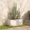 KASCBRTW Garden Planter Raised Bed, Solid Pinewood Flower Box for Outdoor Patio, Backyard, and Balcony, 39.4x19.7x19.7 Inches, White