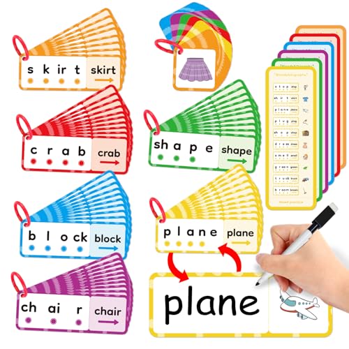 Kasfalci Blends & Digraphs Cards,Phonics Games,Speech Therapy Toys for Toddlers Kids,Learn to Read,Spelling Reading Learning Sight Word Games,kindergarten Preschool Learning Activities,Educational Toy