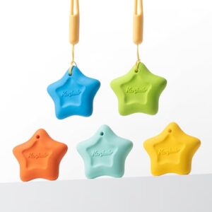 Kasimir Star Secure Erasers - Premium Star-Shaped Eraser with Attachment String, Hi Polymer Large Rubber Pencil Eraser for Artists School Classroom, 5 Colors