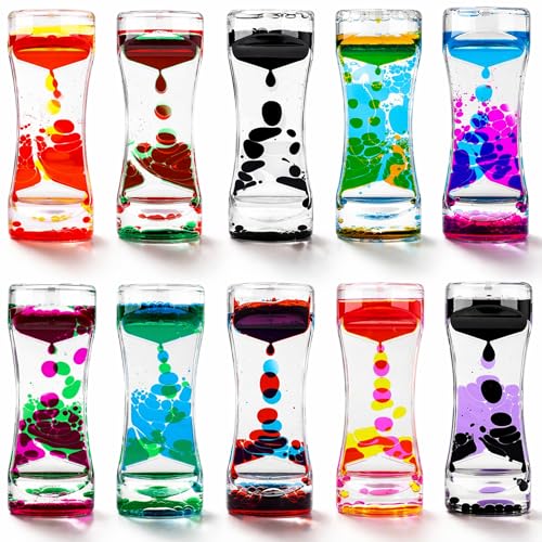KatchOn, 10 Pcs Liquid Motion Bubbler Sensory Toys - Liquid Timer Anxiety Calming Toys for Adults, Party Favors, Prizes Birthday Gift, ADHD Fidget Toys for Stress Relief Adults Gifts
