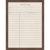Kate and Laurel Framed Fabric Magnetic Board 20 x 26, Linen Library Card Printed Linen Casual Transitional Bulletin Board for Use as a Vision Board or Wall Organization, Florence Medium Brown Frame
