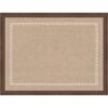 Kate and Laurel Framed Fabric Magnetic Board 26 x 20, White Scalloped Edge Printed Linen Casual Transitional Bulletin Board for Use as a Vision Board or Wall Organization, Florence Medium Brown Frame