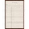 Kate and Laurel Framed Fabric Magnetic Board 26 x 38, Linen Library Card Printed Linen Casual Transitional Bulletin Board for Use as a Vision Board or Wall Organization, Florence Medium Brown Frame