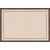 Kate and Laurel Framed Fabric Magnetic Board 38 x 26, Black Scalloped Edge Printed Linen Casual Transitional Bulletin Board for Use as a Vision Board or Wall Organization, Florence Medium Brown Frame